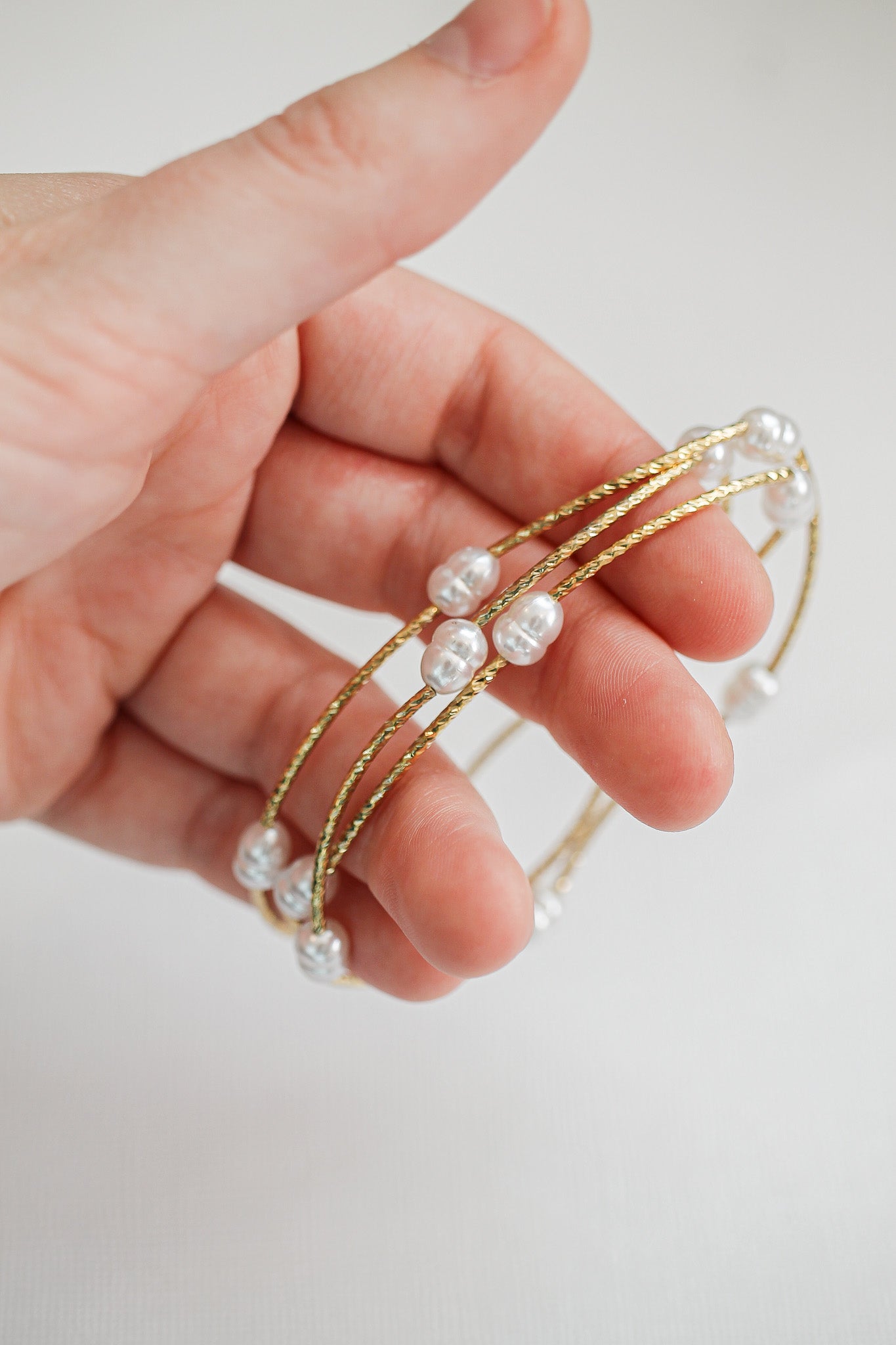 Donise Layered Bracelet in Gold and Pearl