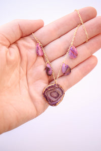 Geode Necklace in Amethyst