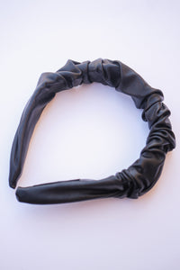 Hermione Headband in Black Leather
