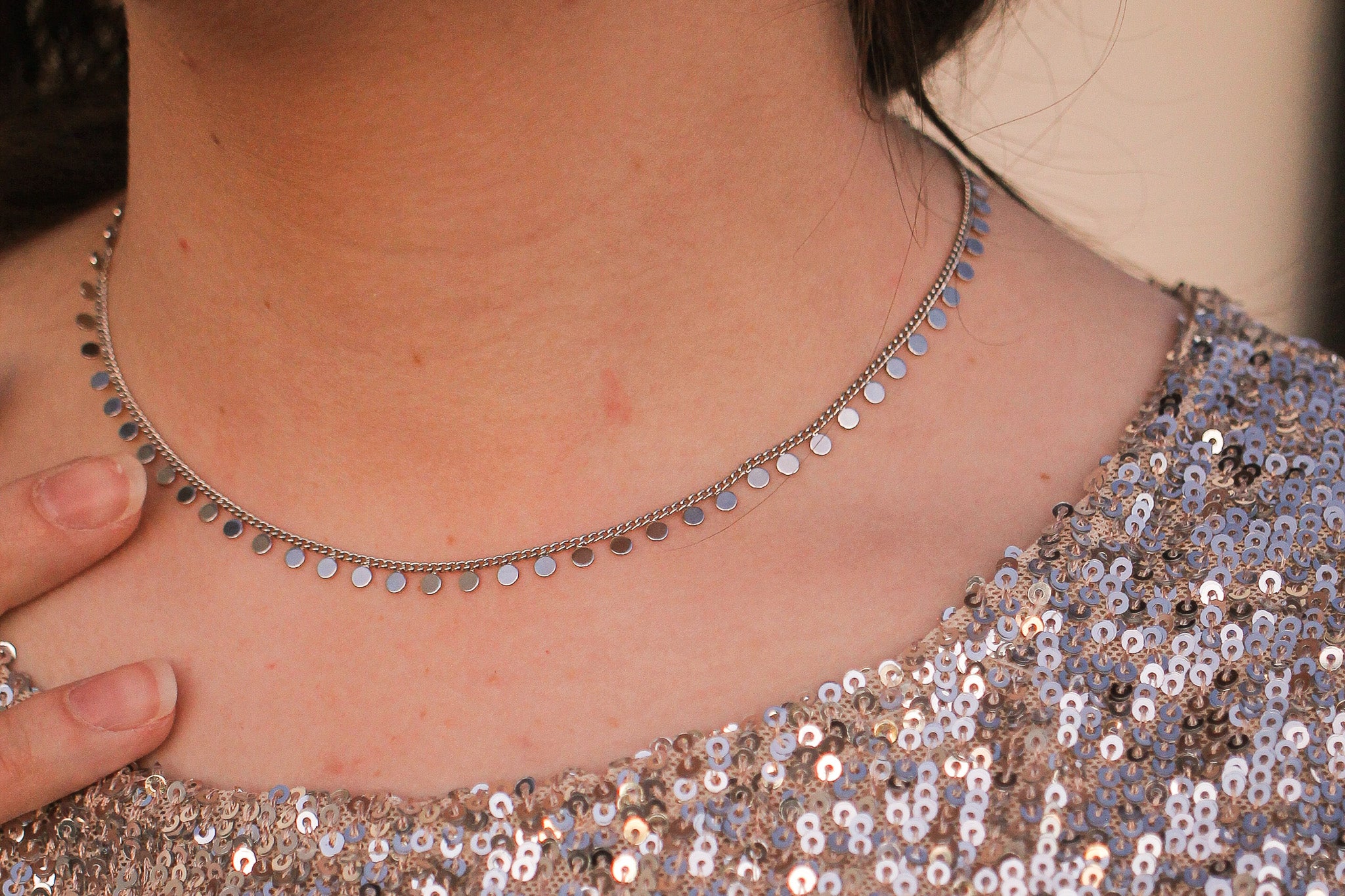 Sabrina Necklace in Rhodium Filled