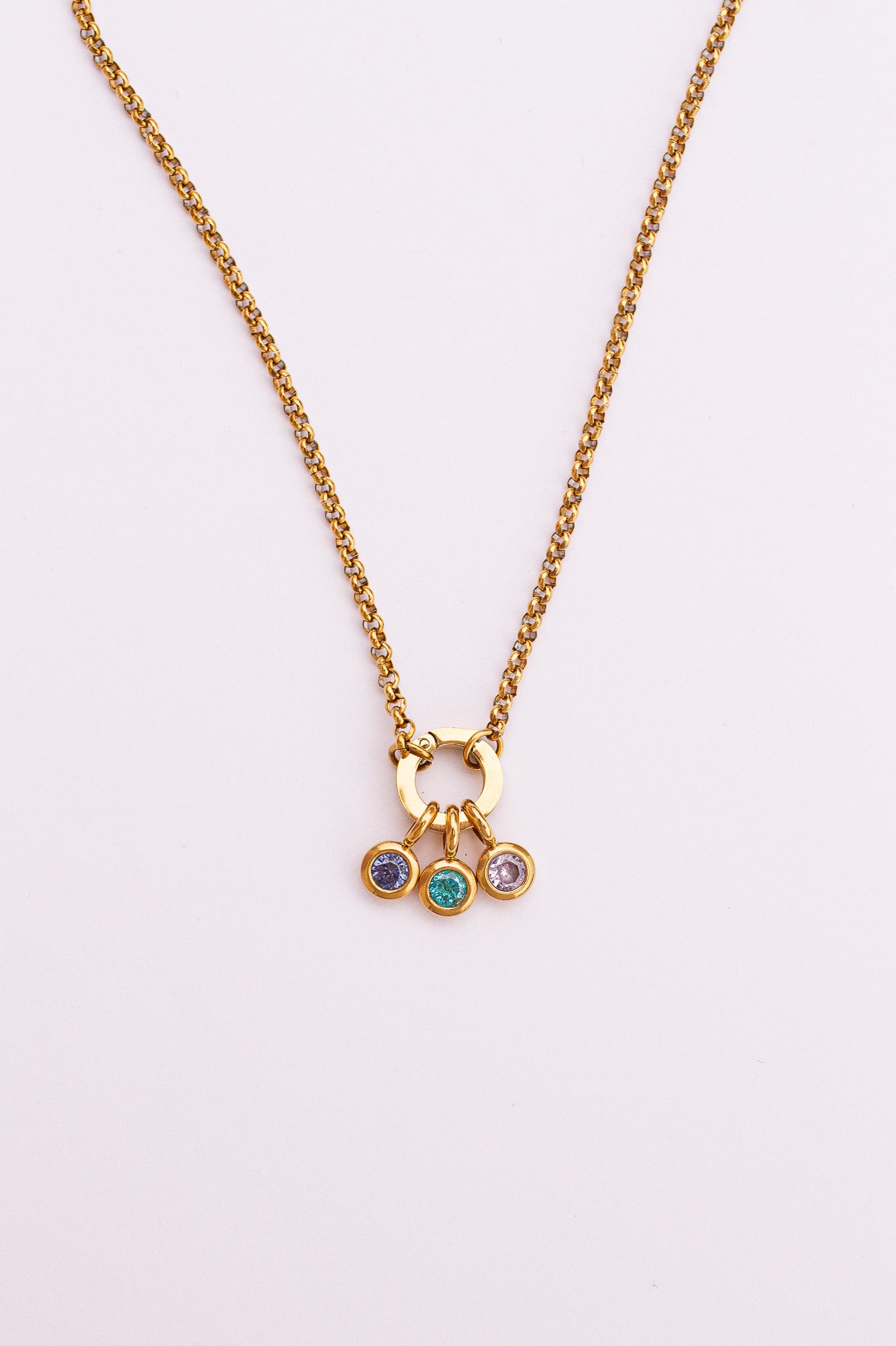 Custom Birthstone Charm Necklace