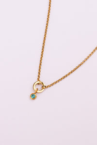 Custom Birthstone Charm Necklace