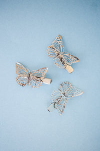 Fearless Butterfly Hair Clips in Silver