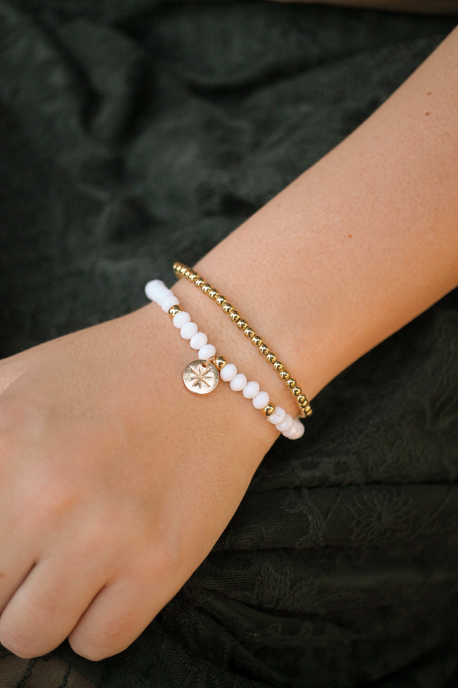 Skye Bracelet Set in White and Gold