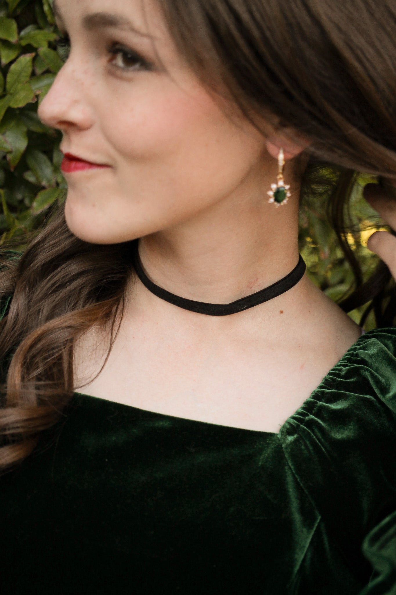 Clarisse Ribbon Choker in Black Velvet