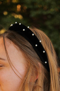 Lyla Headband in Black Velvet