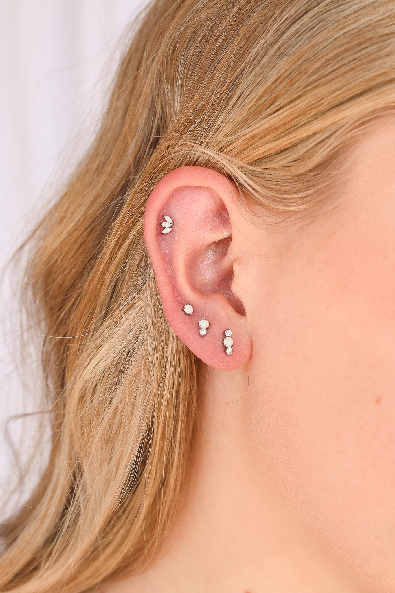 Opal Gem Flat Back Stud