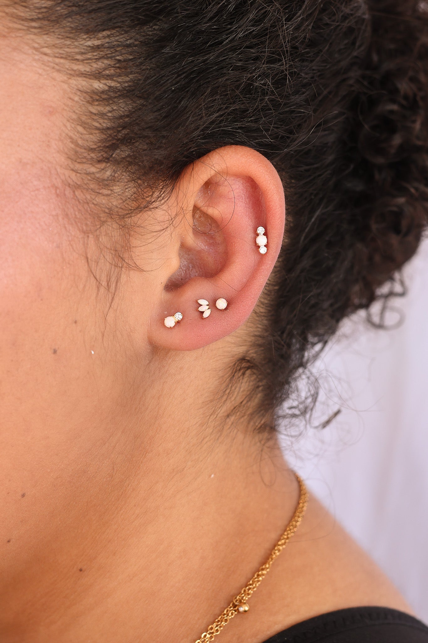 Opal Gem Flat Back Stud