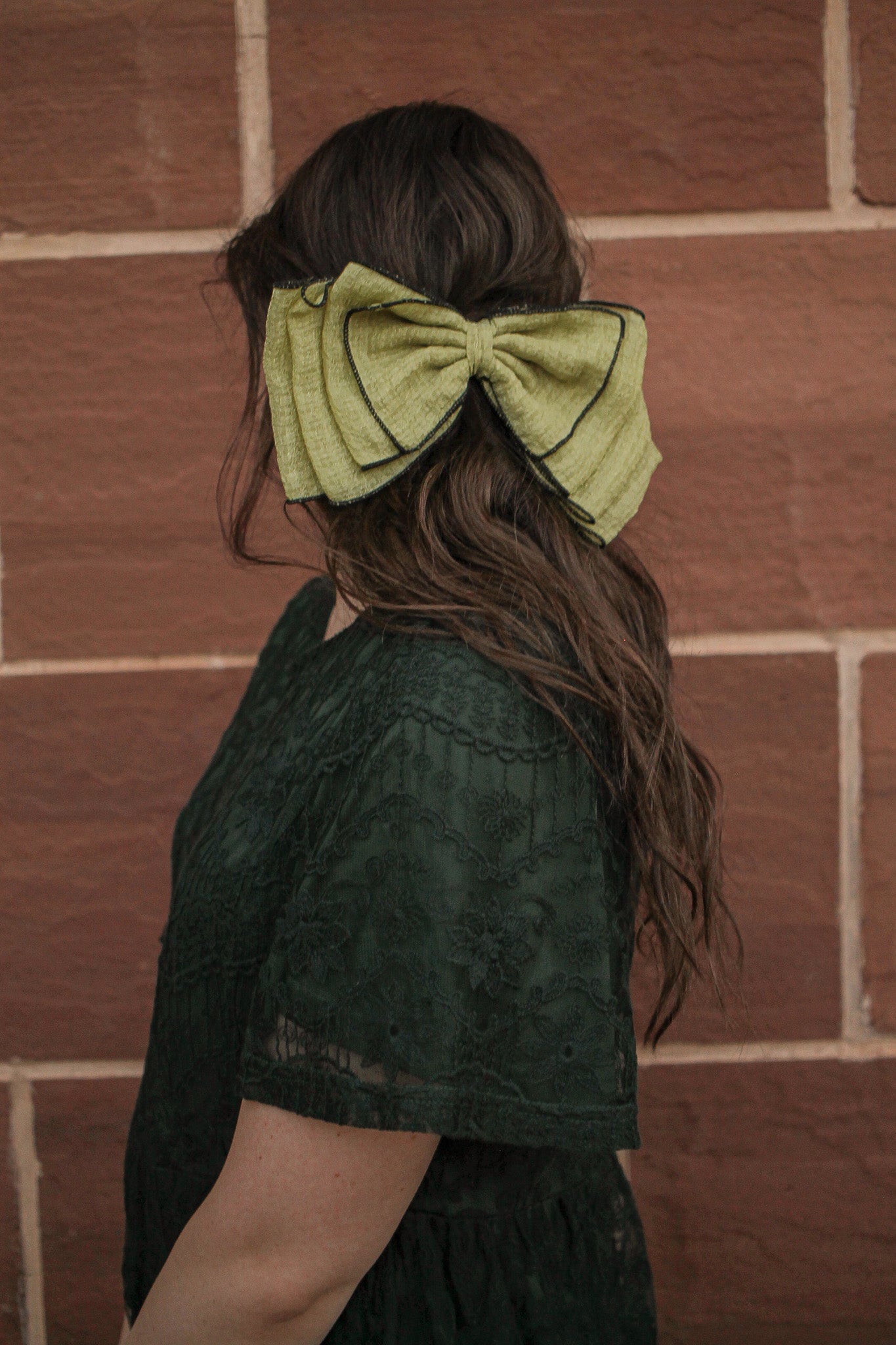 Kathryn Bow in Olive Green