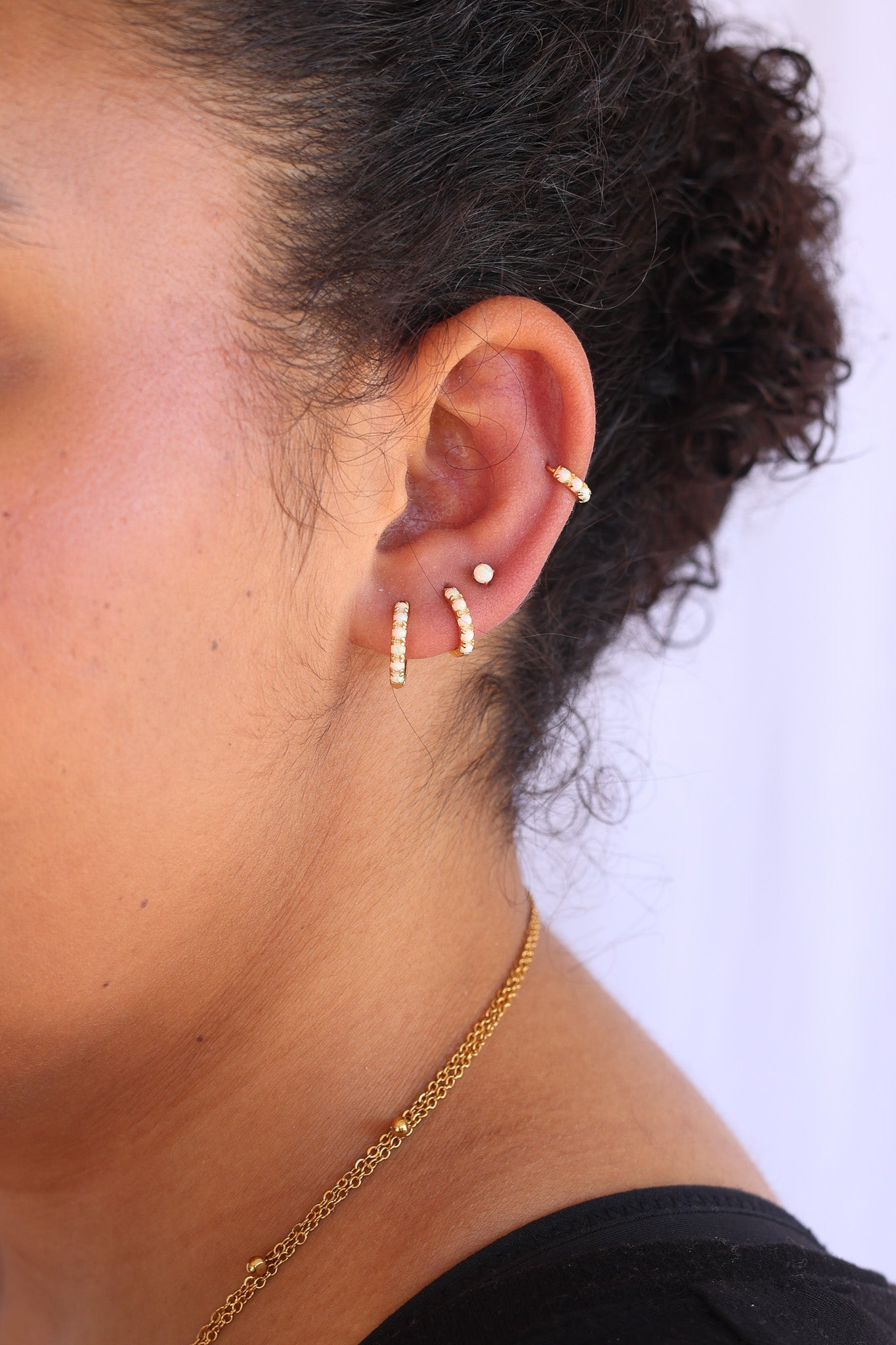 Opal Gem Flat Back Stud