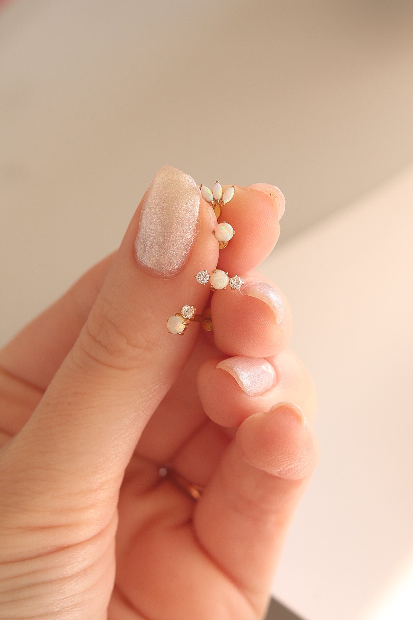 Opal Gem Flat Back Stud