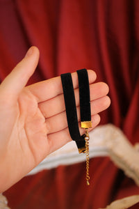 Clarisse Ribbon Choker in Black Velvet