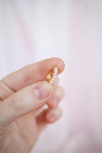 Pearl Huggie Hoop
