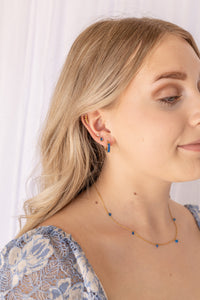 Diamond Hoops in Blue