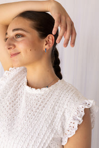 Diamond Hoops in Blue