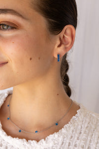 Diamond Hoops in Blue
