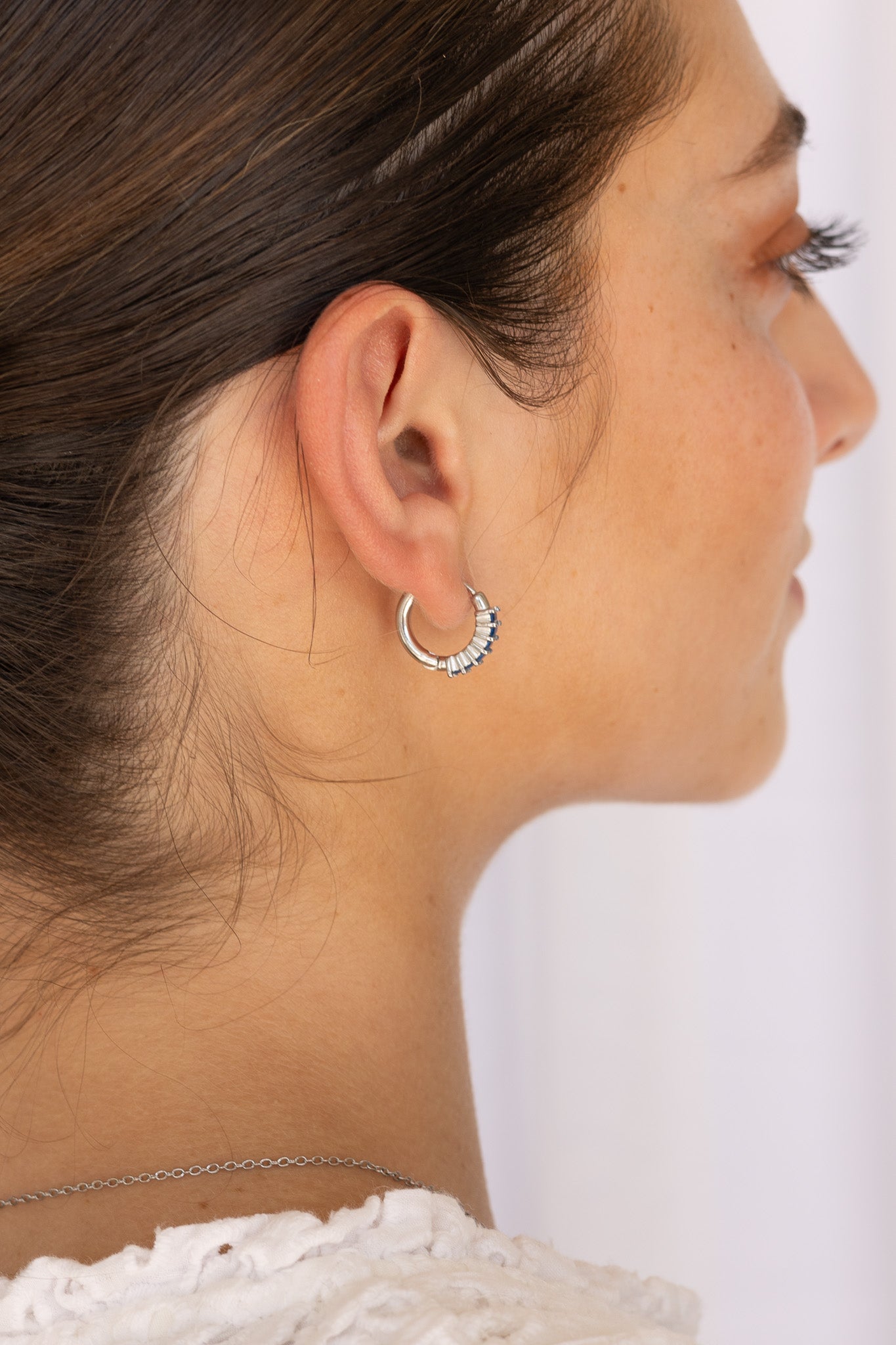 Diamond Hoops in Blue