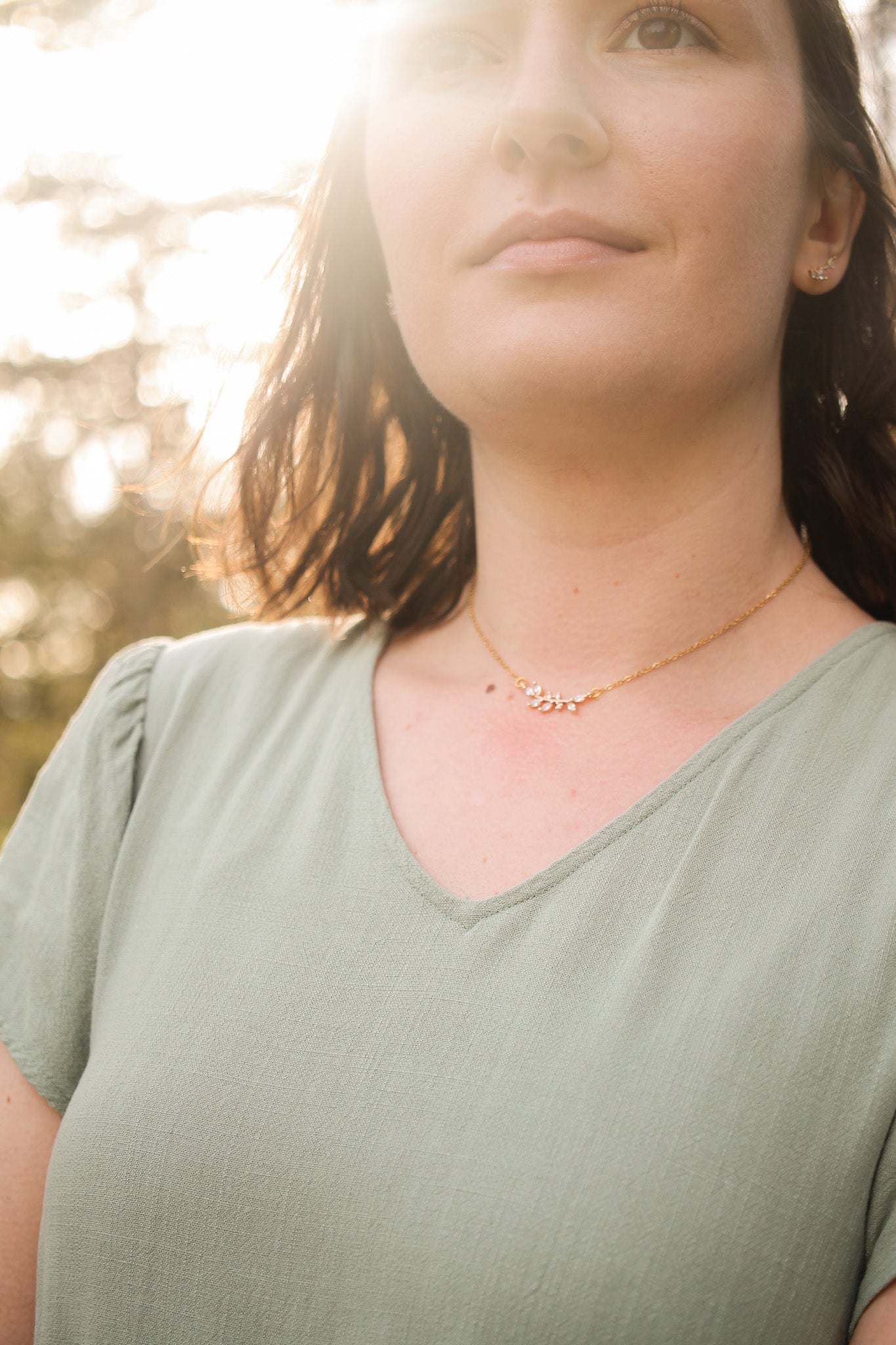 Eucalyptus Necklace in Gold