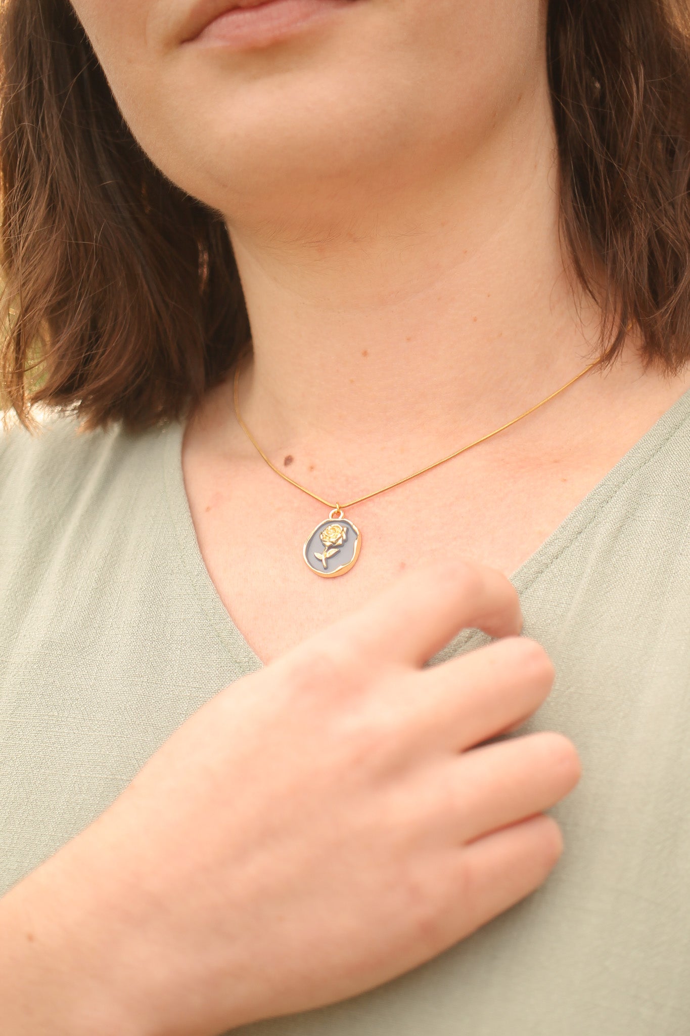 Colette Necklace in Dusty Blue