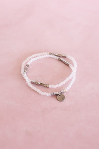 Clara Bracelet Set in White