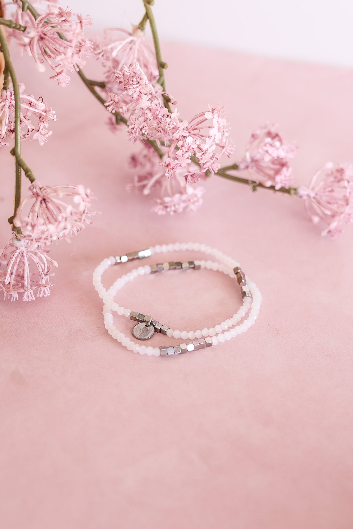 Clara Bracelet Set in White