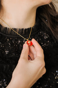 Colette Necklace in Cherry Red