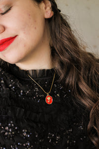 Colette Necklace in Cherry Red