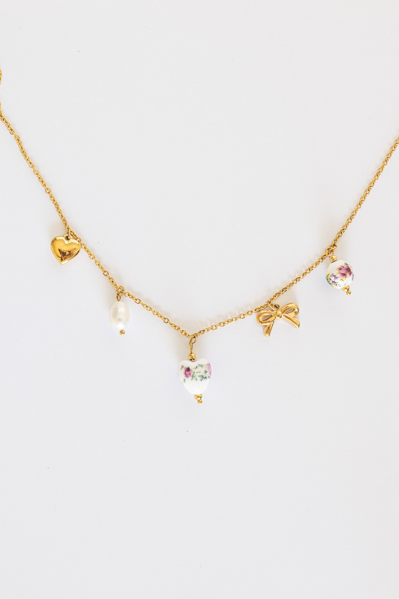Bella Charm Necklace in Rose