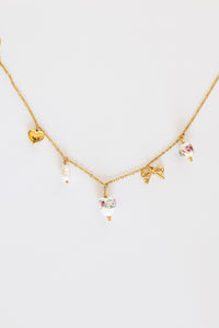 Bella Charm Necklace in Rose