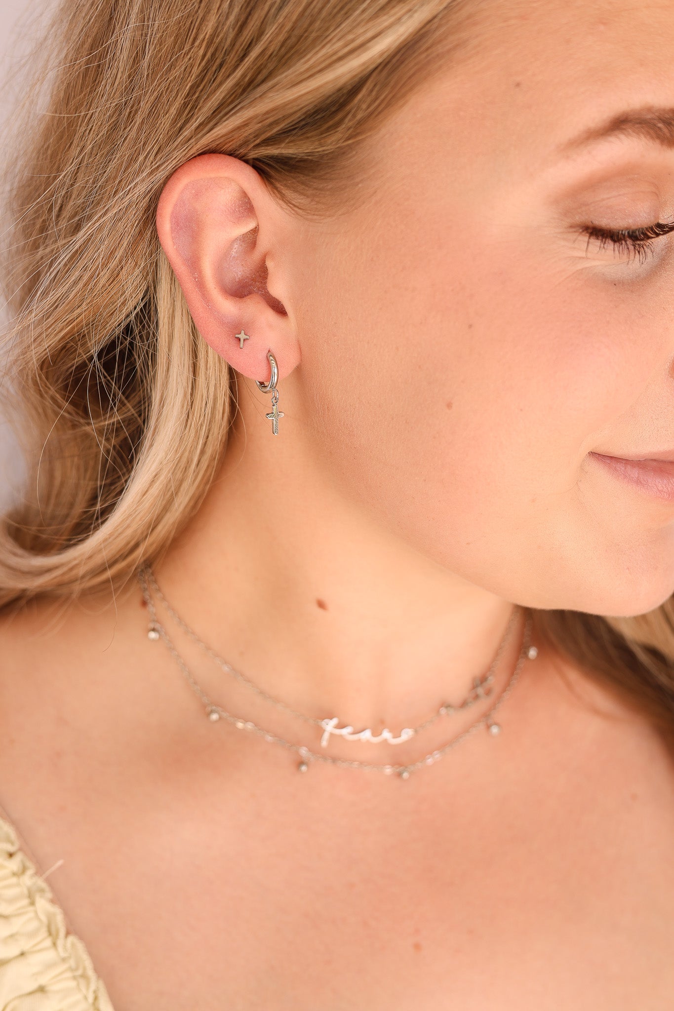 Cross Earring Stack