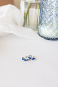 Diamond Hoops in Blue