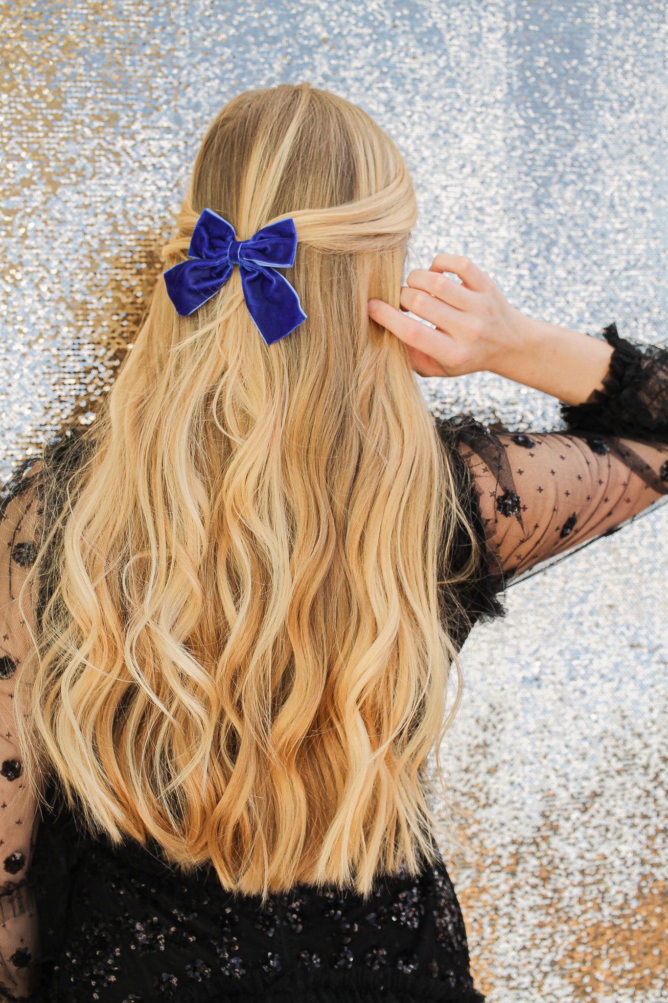 Maeve Hair Bow in Royal Blue Velvet