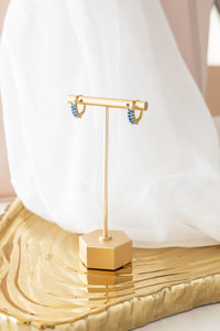 Diamond Hoops in Blue