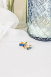 Diamond Hoops in Blue