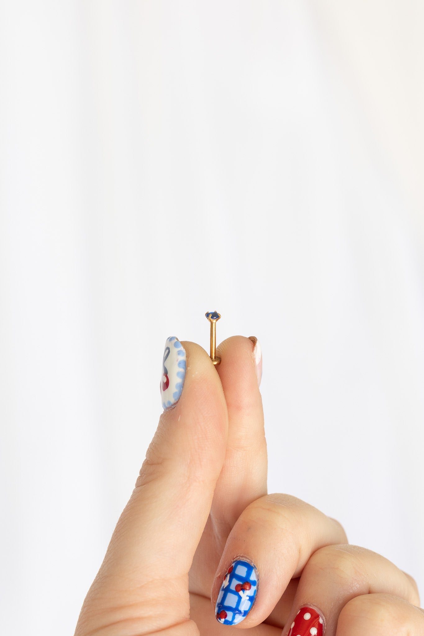 Crystal Flat Back Stud in Blue