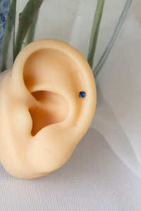 Crystal Flat Back Stud in Blue