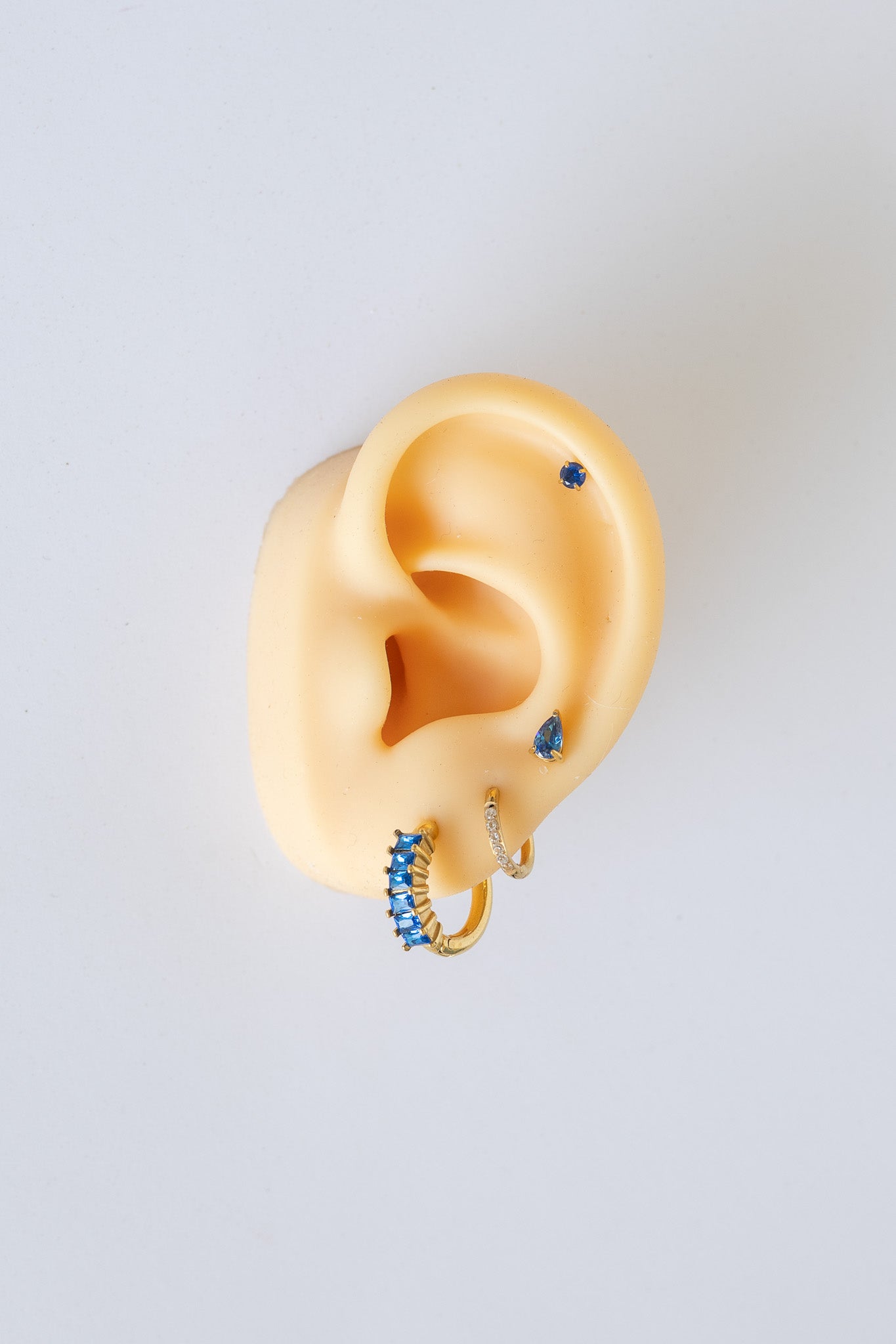 Diamond Hoops in Blue