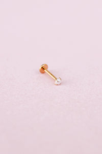 Pearl Flat Back Stud in Gold