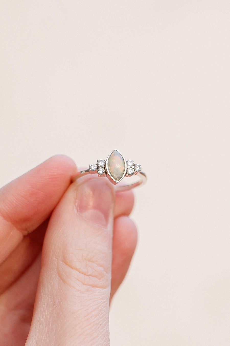 Serena Opal Ring in Silver