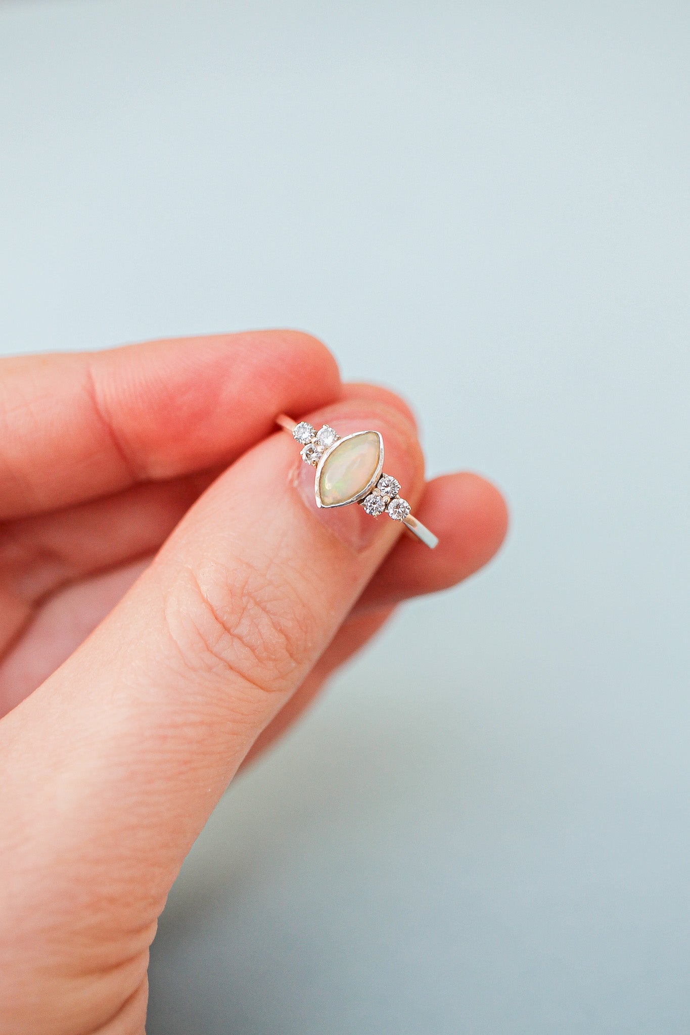 Serena Opal Ring in Silver