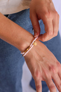 Clara Stretch Bracelet Set in Ballet Pink