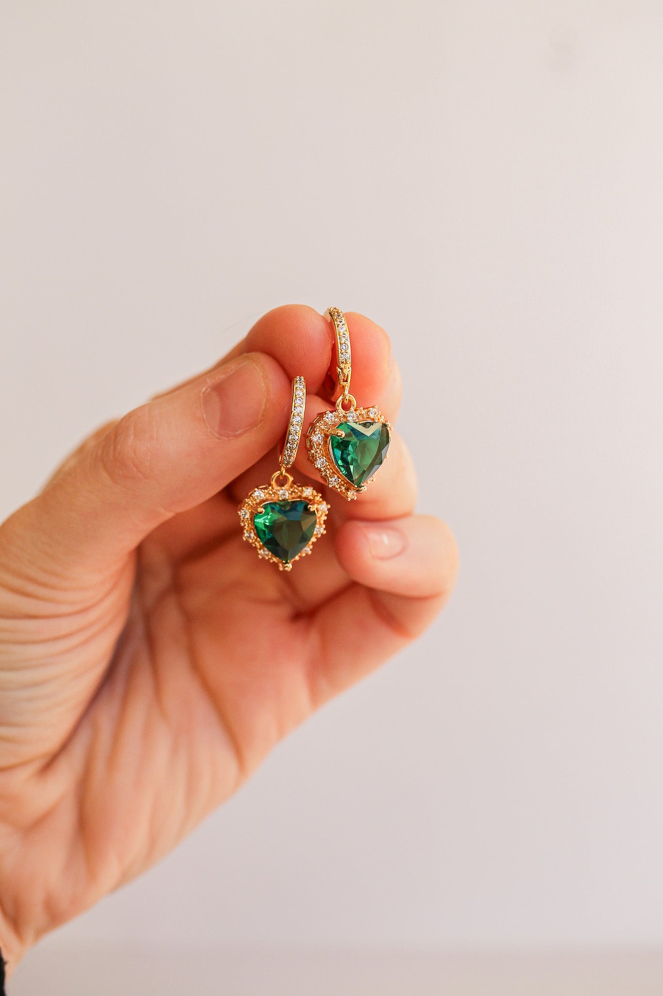 Valentina Huggie Hoop in Emerald