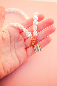 Key to My Heart Pearl Necklace