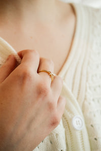 Dainty Bow Ring in Gold
