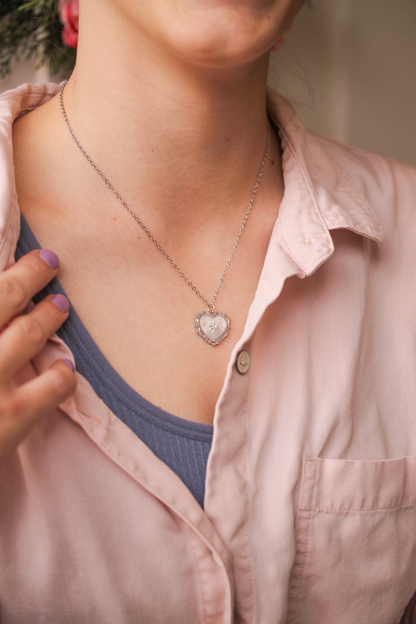 Heart of the Sea Necklace in Mother of Pearl