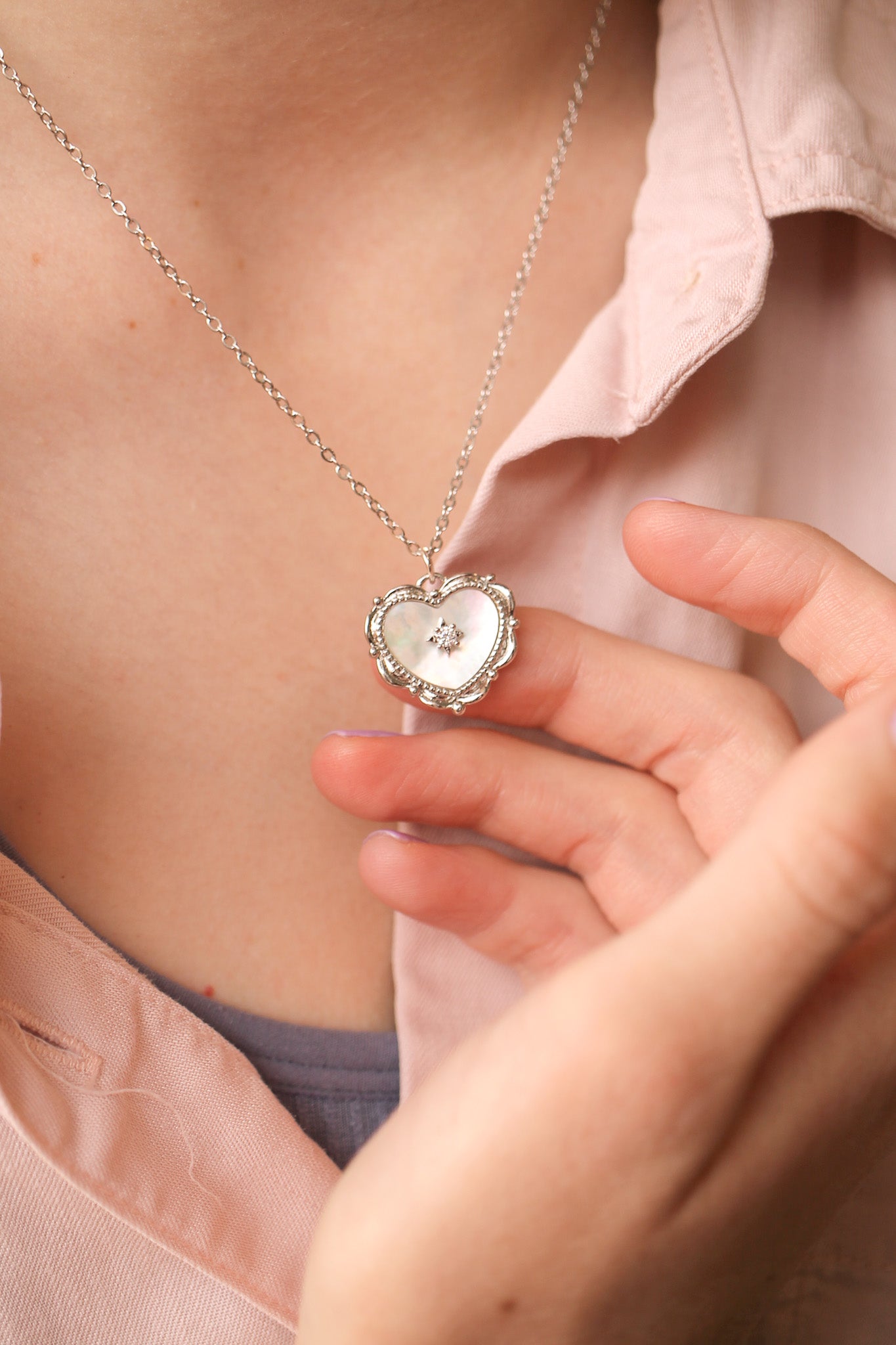 Heart of the Sea Necklace in Mother of Pearl