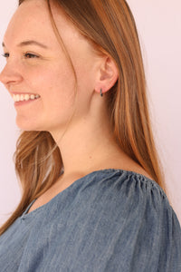 Micro Crystal Huggie Hoop in Black