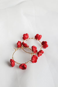 Poppy Hoop in Cherry Red (Gold Filled)