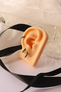 Micro Crystal Huggie Hoop in Black