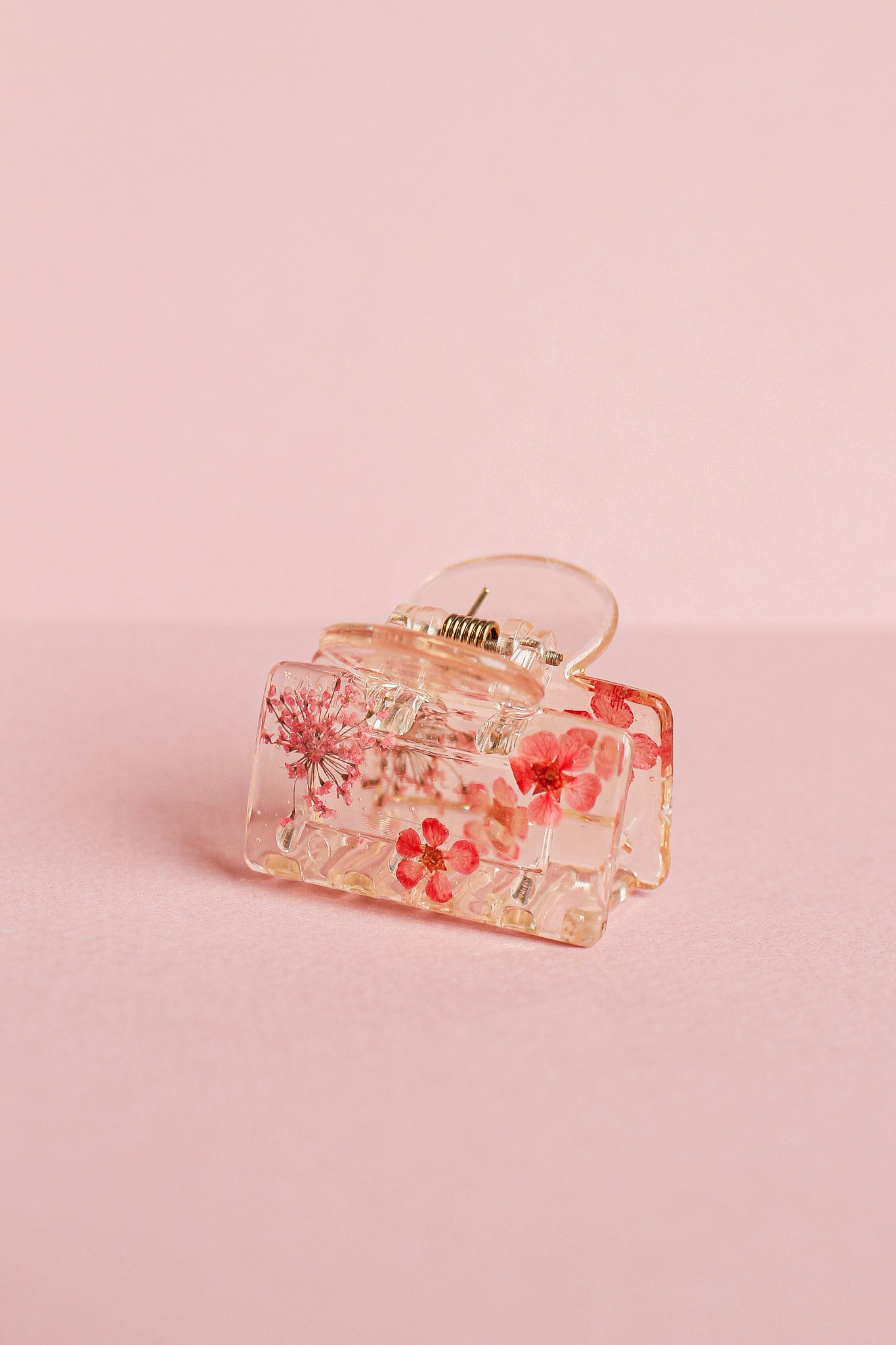 Pressed Flower Mini Claw in Cherry Blossom